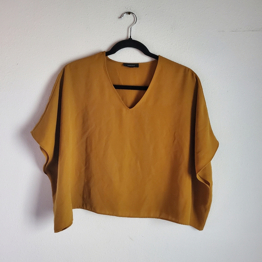 Babaton Andy Blouse Women's Size XS Mustard Gold Yellow